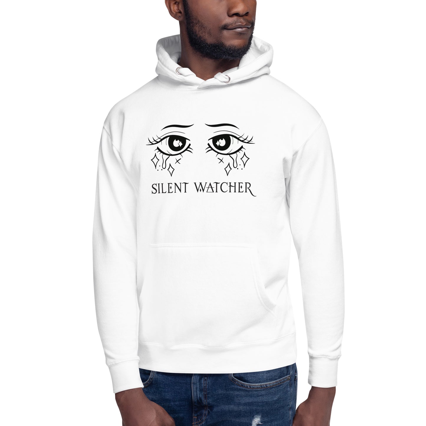 Silent Watcher Unisex Hoodie White