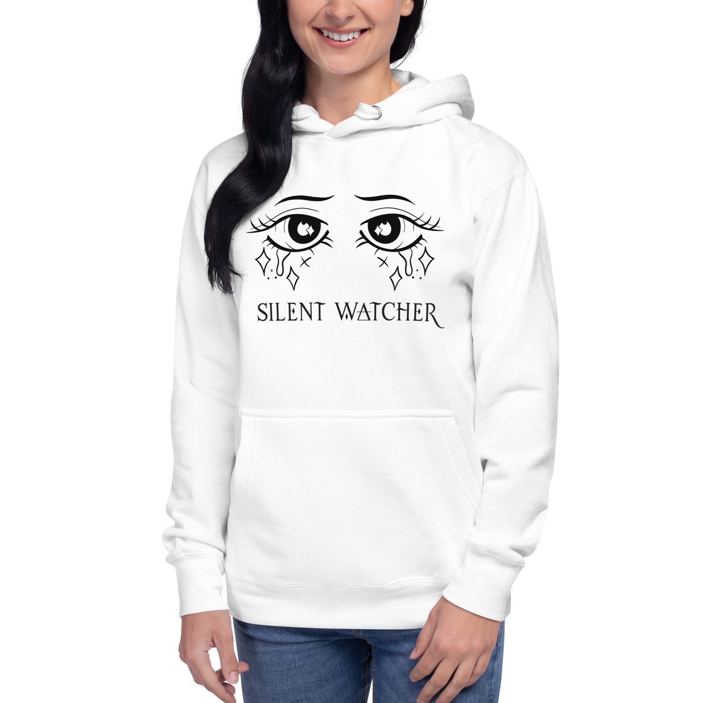 Silent Watcher Unisex Hoodie White