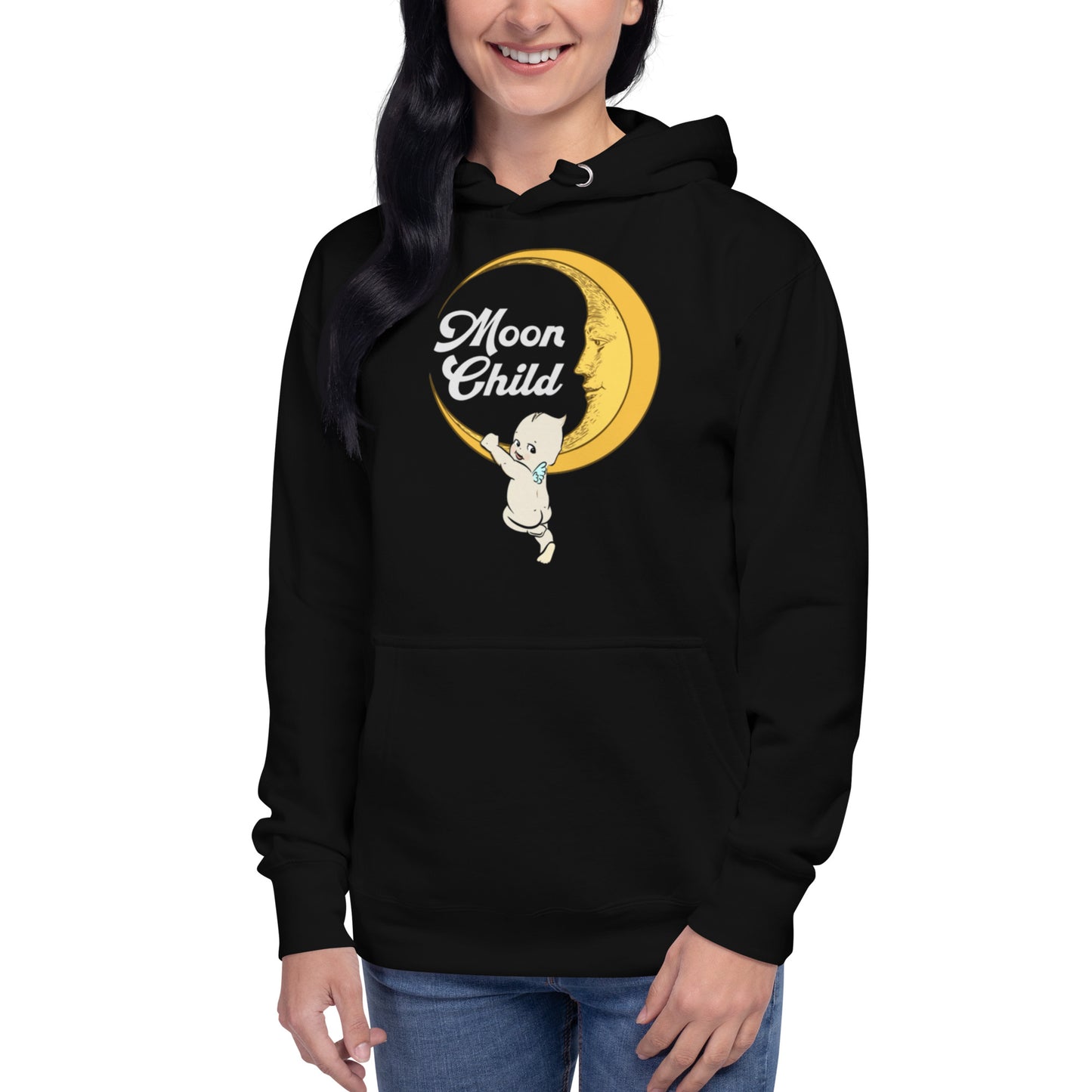 Moon Child Unisex Hoodie Black