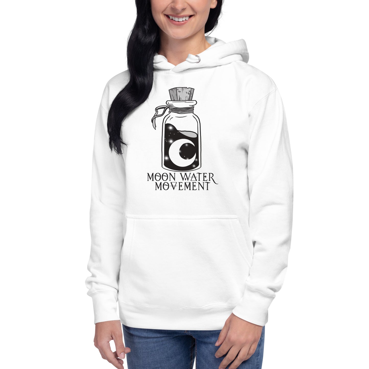 Moon Water Movement Unisex Hoodie White