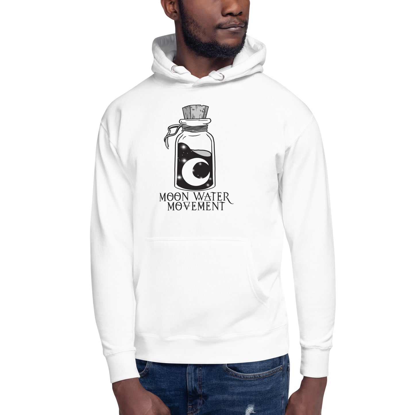 Moon Water Movement Unisex Hoodie White